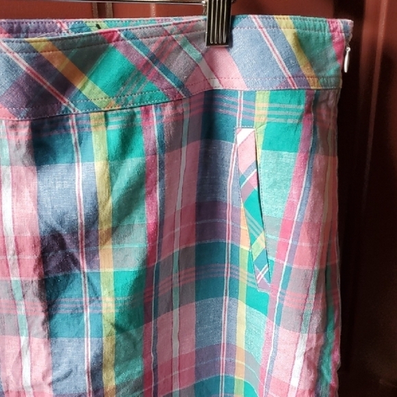 Talbot Madras Plaid Multicolor Lined Skirt Size 16 - Picture 4 of 9